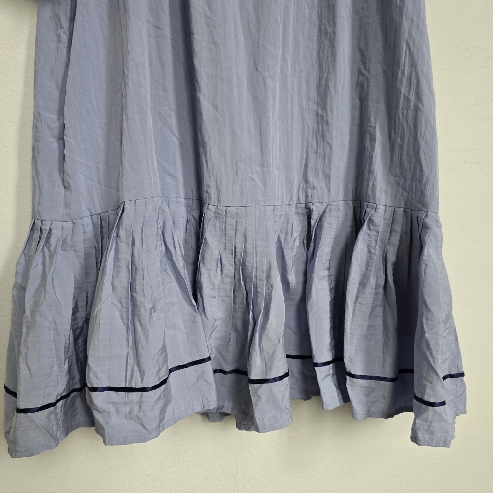 Jofifl Light Blue Solid Short Sleeve Pocketed Dress Large - Picture 8 of 13